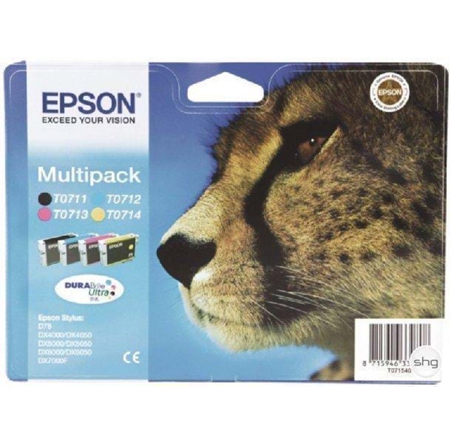 Mustepatruunat, värikasetit ja lisävarusteet - Epson T0715 Multipack - Mustepatruuna Syaani - C13T07154010
