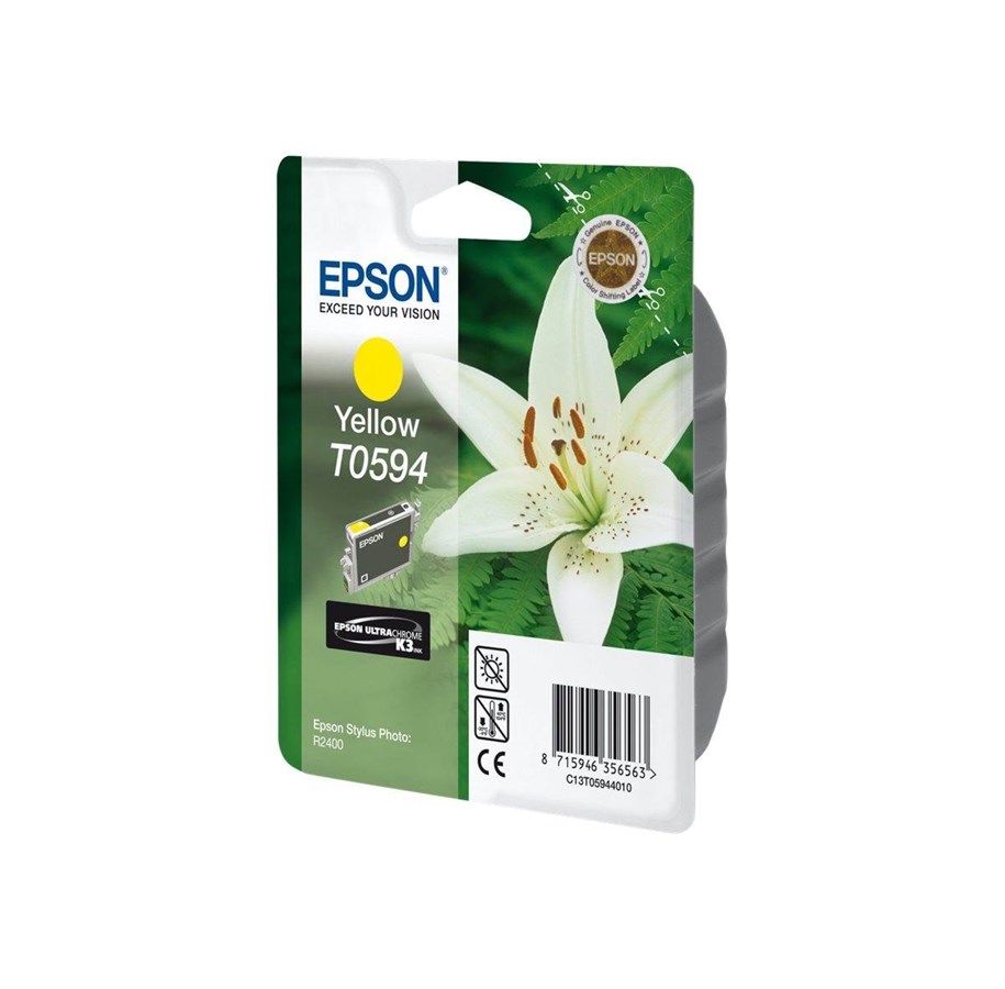 Mustepatruunat, värikasetit ja lisävarusteet - Epson T0594 Yellow Ink - Mustepatruuna Keltainen - C13T05944010