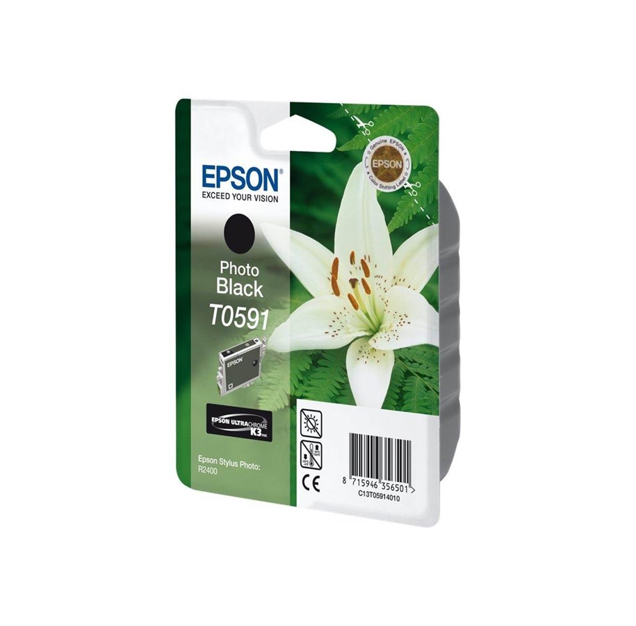 Mustepatruunat, värikasetit ja lisävarusteet - Epson Photo Black T0591 - Mustepatruuna Valokuvamusta - C13T05914010