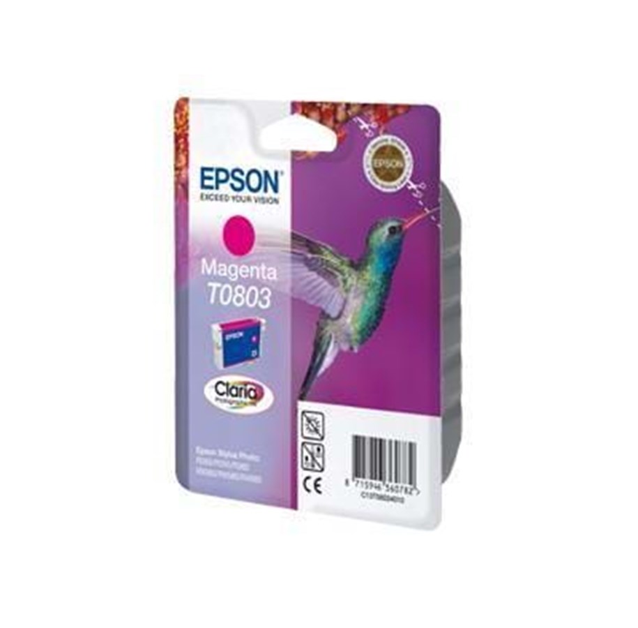 Mustepatruunat, värikasetit ja lisävarusteet - Epson T0803 - Mustepatruuna Magenta - C13T08034010