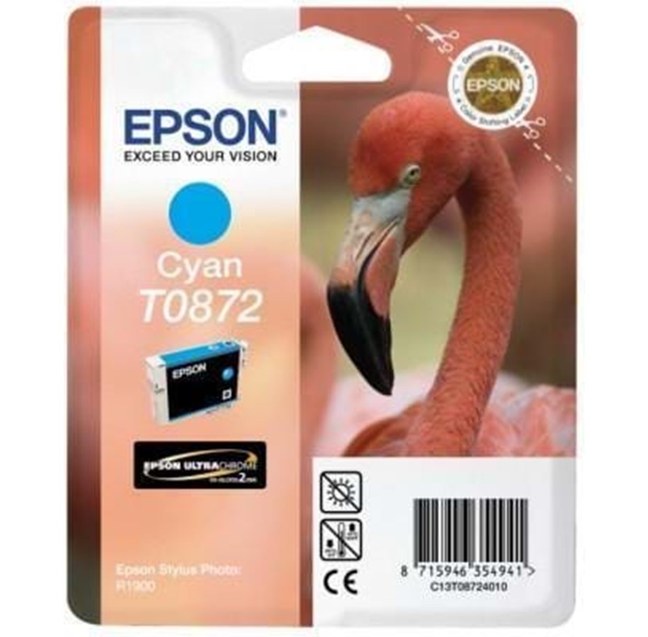 Mustepatruunat, värikasetit ja lisävarusteet - Epson T0872 - Mustepatruuna Syaani - C13T08724010