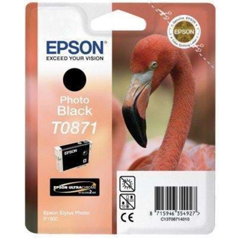 Mustepatruunat, värikasetit ja lisävarusteet - Epson T0871 Photo Musta - Mustepatruuna Valokuvamusta - C13T08714010