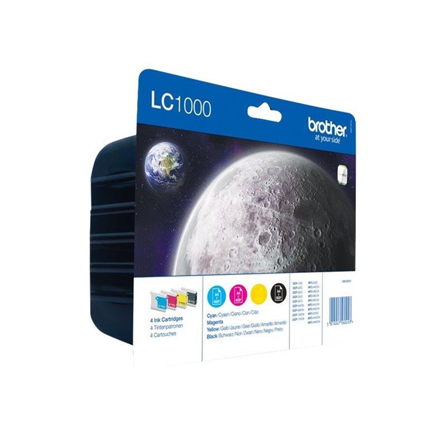 Mustepatruunat, värikasetit ja lisävarusteet - Brother LC 1000 Value Pack - Mustepatruuna 4 väriä - LC1000VALBPDR