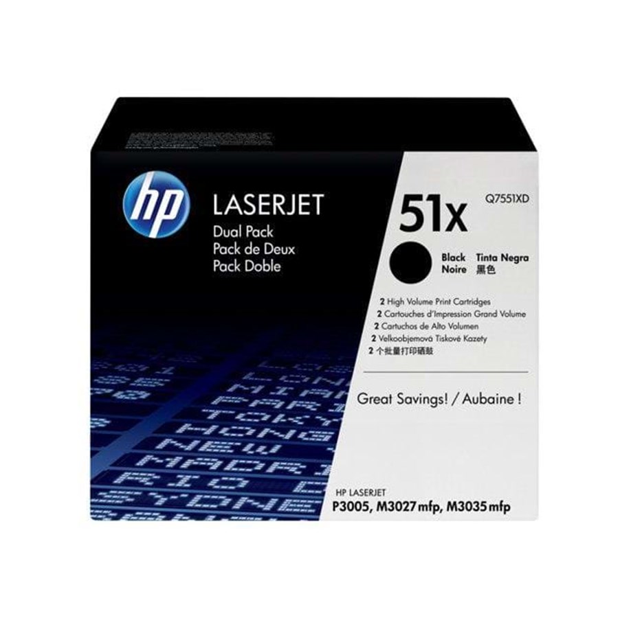 Mustepatruunat, värikasetit ja lisävarusteet - HP 51XD / Q7551XD - Black Laser Toner - Laser värikasetti musta - Q7551XD