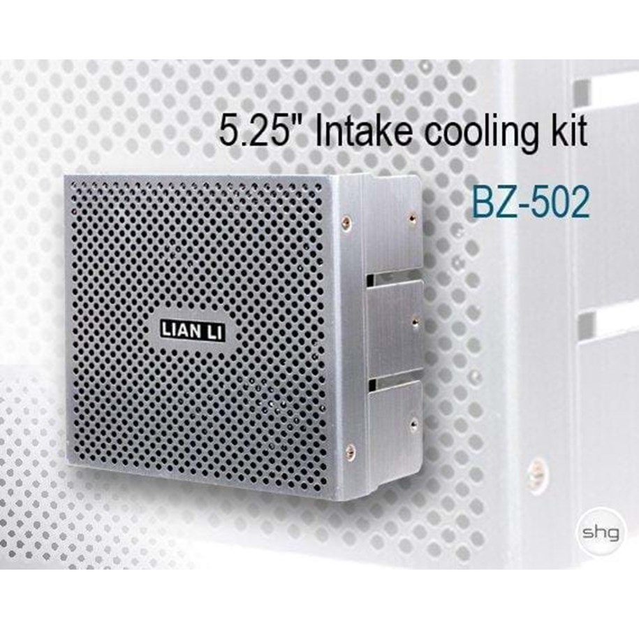 Kotelotuuletin - Lian Li BZ-502A 5.25" Front Bezel - 5.25" Aukkojäähdytin - 120mm - Hopea - BZ-502A
