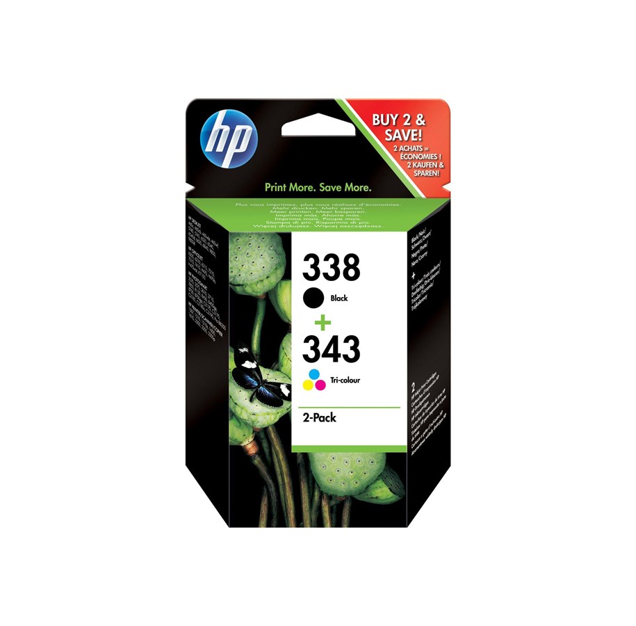 Mustepatruunat, värikasetit ja lisävarusteet - HP 338 343 / SD449EE Combo-pack - Mustepatruuna Syaani, Magenta, Keltainen - SD449EE
