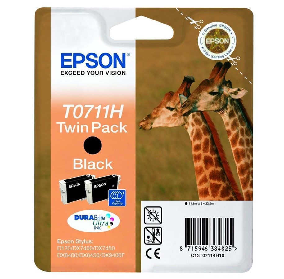 Mustepatruunat, värikasetit ja lisävarusteet - Epson T0711 Black - Mustepatruuna musta - C13T07114H20