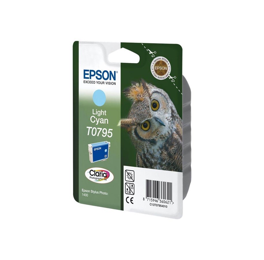 Mustepatruunat, värikasetit ja lisävarusteet - Epson T0795 Vaalea syaani - Mustepatruuna Vaalea syaani - C13T07954020