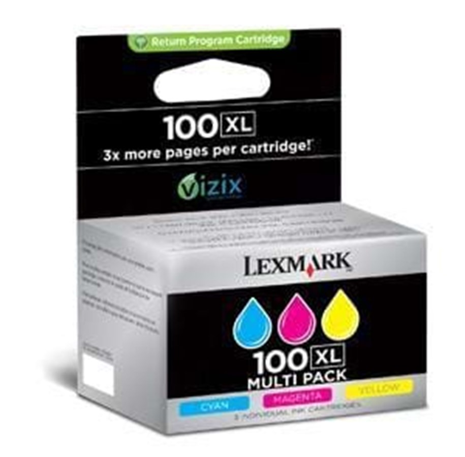 Mustepatruunat, värikasetit ja lisävarusteet - Lexmark 100XL Color - Mustepatruuna Syaani - 14N0850
