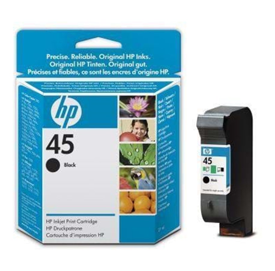 Mustepatruunat, värikasetit ja lisävarusteet - HP 45 Black - Mustepatruuna musta - 51645GE#301