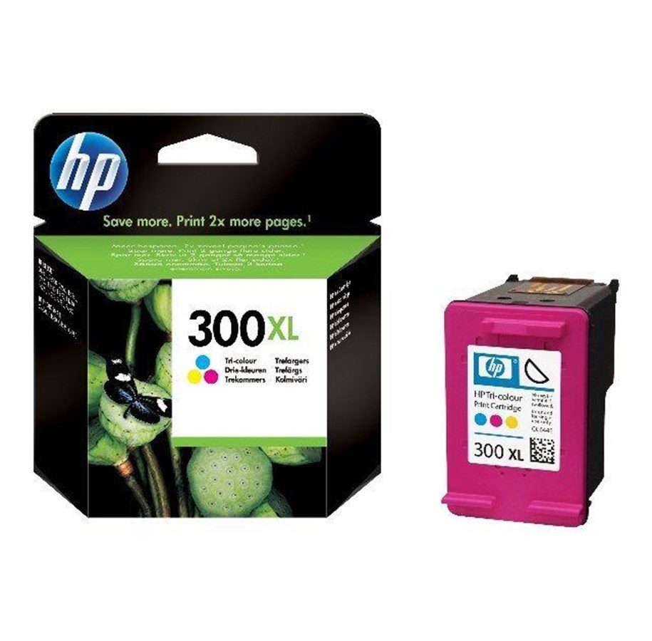 Mustepatruunat, värikasetit ja lisävarusteet - HP 300XL / CC644EE - High Kapasiteetti - Tri-Color (Cyan Magenta Yellow) - Mustepatruuna Väriainepohjainen kolmiväri - CC644EE