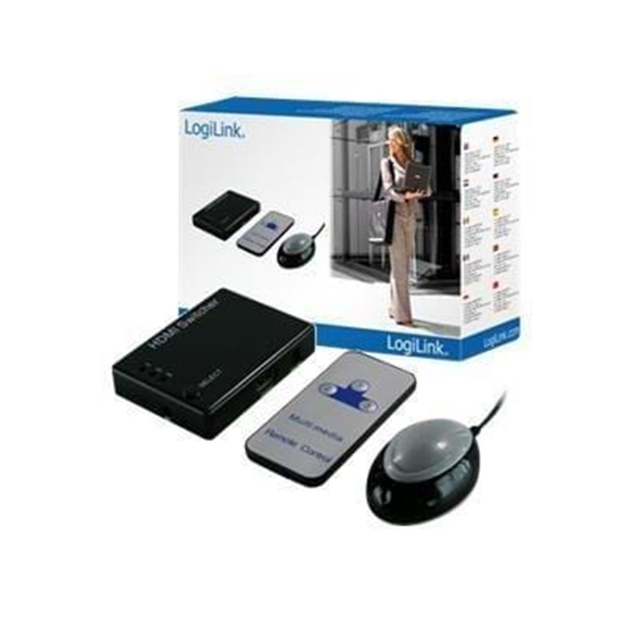 Näyttö- & audiokytkimet - LogiLink HDMI 3-Port Mini Switch - HD0003