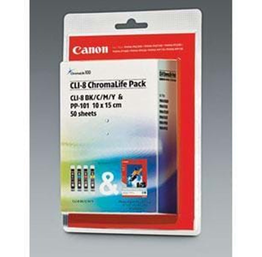 Paperit, valokuvapaperit ja tarrat - Canon CLI 8 ChromaLife Pack Color - 0621B030