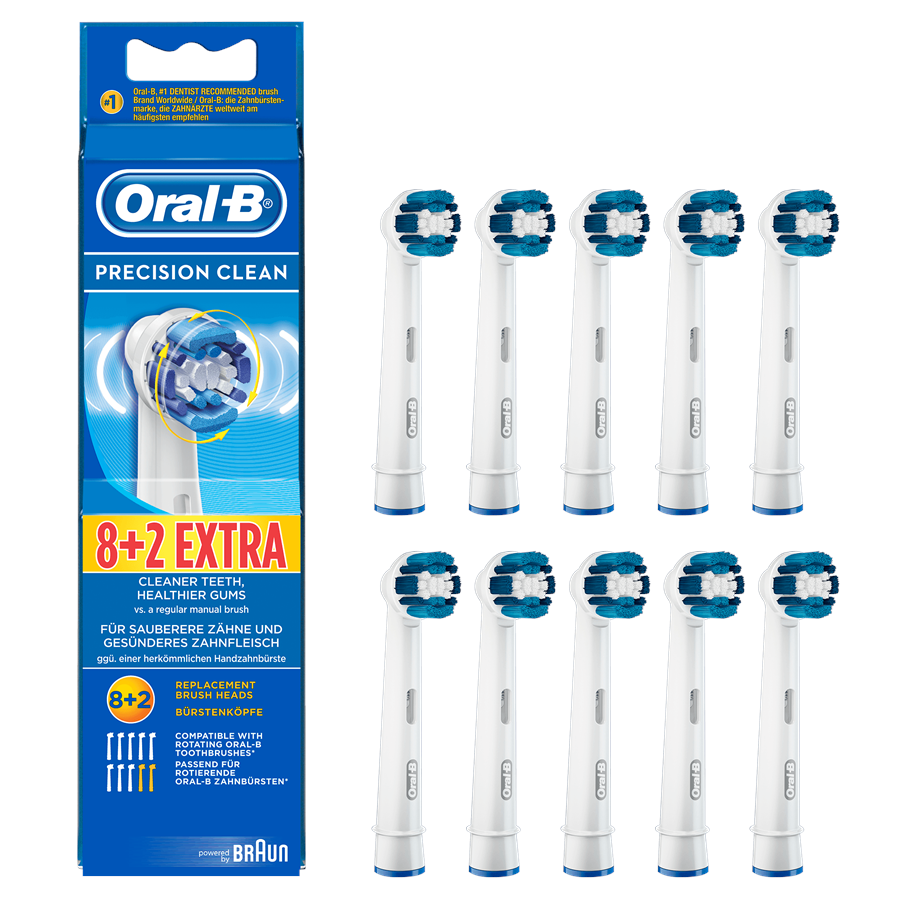 Sähköhammasharjat - Oral-B Hammasharjan vaihtopäät Precision Clean -harjaspää 10 kpl - 848394