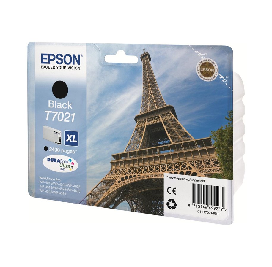 Mustepatruunat, värikasetit ja lisävarusteet - Epson T7021 XL Ink Cartridge - Musta - Mustepatruuna musta - C13T70214010