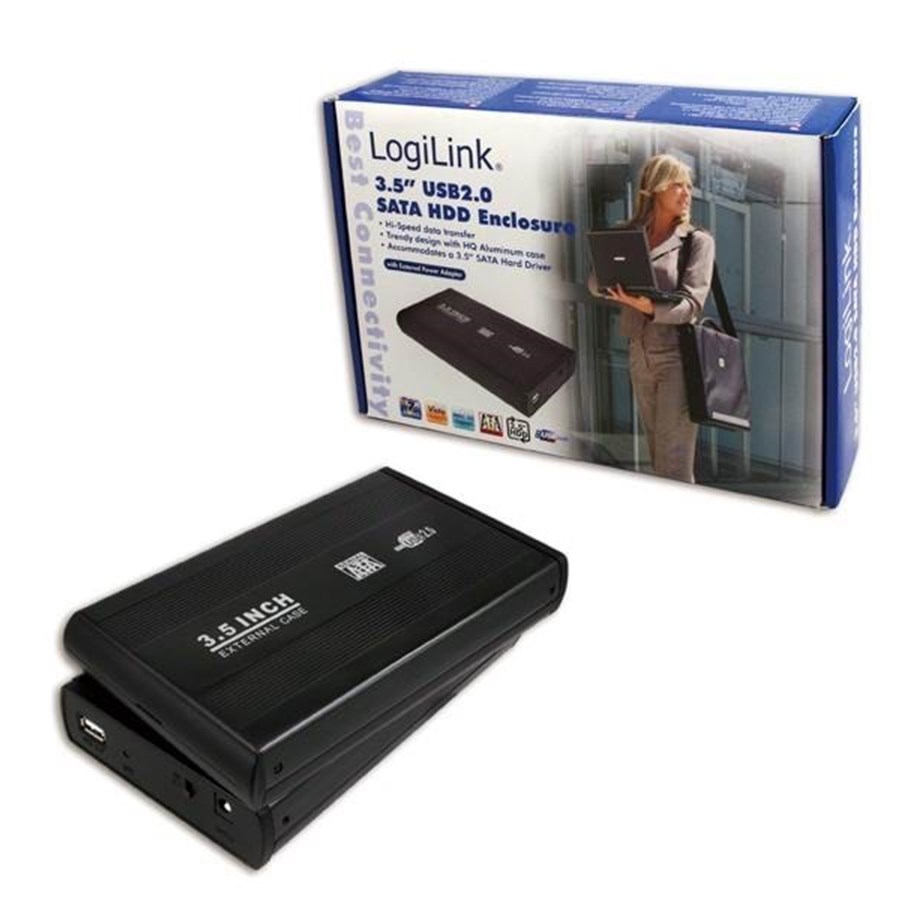 Kovalevyt - lisätarvikkeet - LogiLink Kotelo 3,5 tuuman S-ATA HDD USB 2.0:lle - UA0082