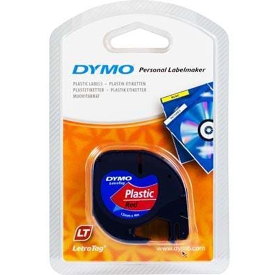 Paperit, valokuvapaperit ja tarrat - DYMO LetraTAG - plastiktape - Rød - S0721680