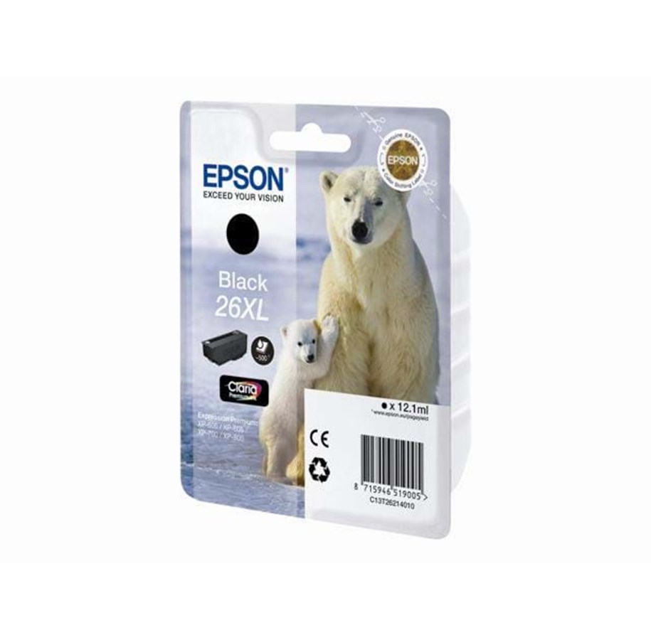 Mustepatruunat, värikasetit ja lisävarusteet - Epson 26XL Ink Cartridge - Black - Mustepatruuna musta - C13T26214010