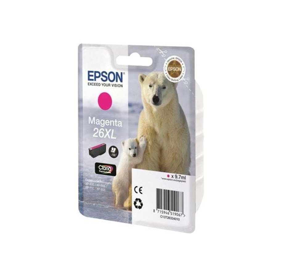 Mustepatruunat, värikasetit ja lisävarusteet - Epson 26XL Ink Cartridge - Mustepatruuna Magenta - C13T26334010