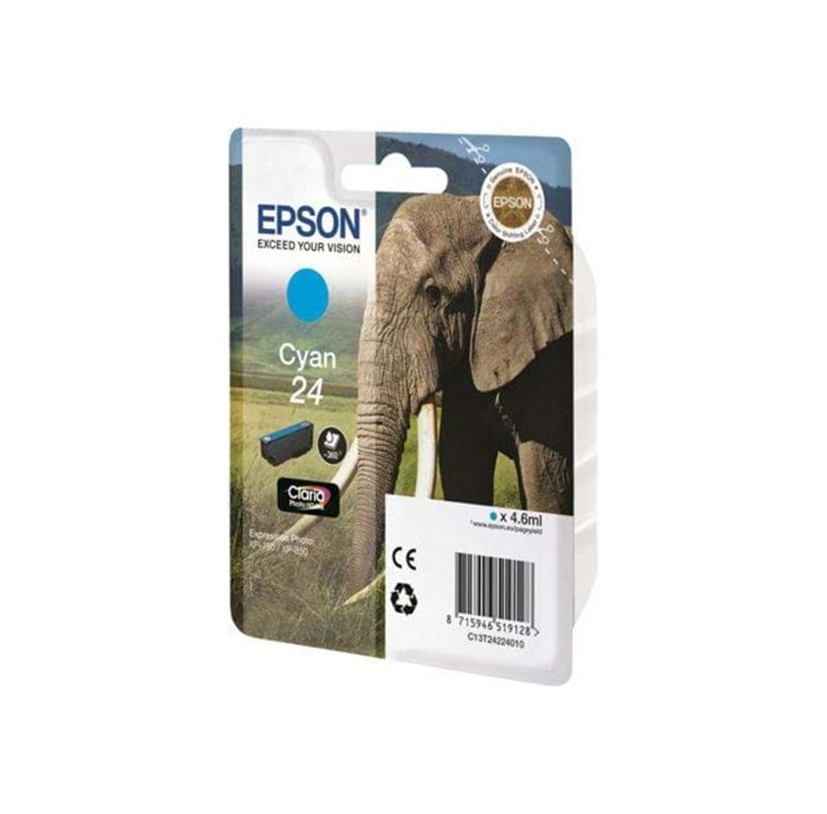 Mustepatruunat, värikasetit ja lisävarusteet - Epson 24 mustekasettia - Mustepatruuna Syaani - C13T24224010