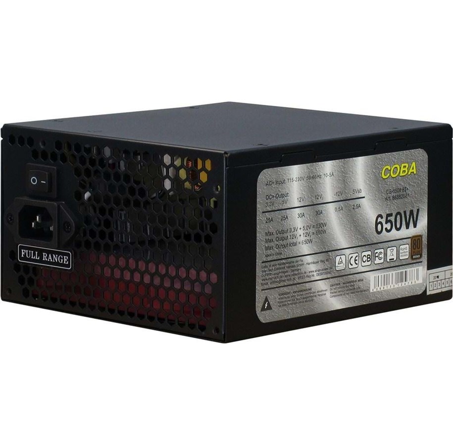 Virtalähde - Inter-Tech CobaPower CS-650it Virtalähde - 650 Watt - 135 mm - ATX - 80 Plus Pronssi sertifioitu - 88882081