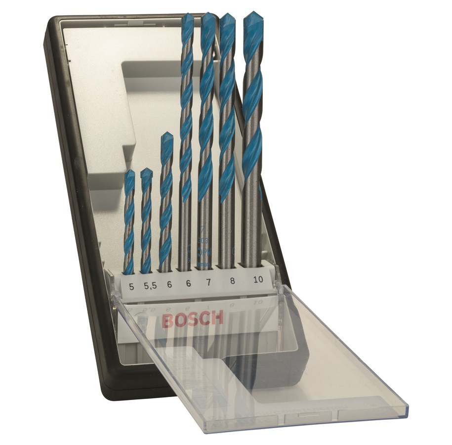 Poranterät & Ruuvauskärjet - Bosch 7-os.Robust Line -monikäyttöporanteräsarja CYL-9 Multi Construction 5; 5,5; 6; 6; 7; 8; 10 mm - 2607010546