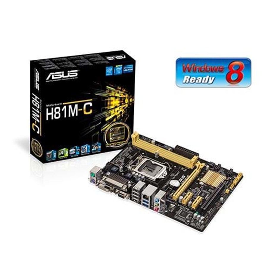Emolevy - ASUS H81M-C - Haswell Emolevy - Intel H81 Express - Intel LGA1150 - DDR3 RAM - Micro-ATX - 90MB0GT0-M0EAY0