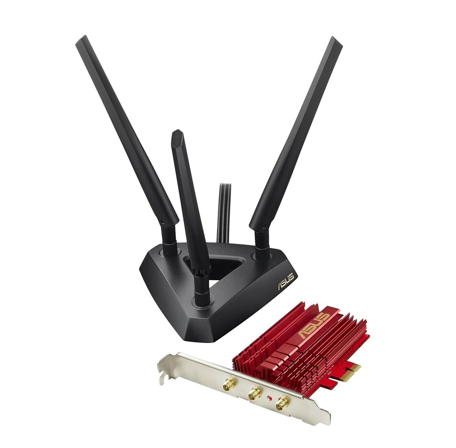 Verkkokortit (verkkosovittimet, tulostuspalvelimet jne.) - ASUS PCE-AC68 Dual-band Wireless-AC1900 PCI-E Adapter with High Power Design - 90IG00R0-BM0G00