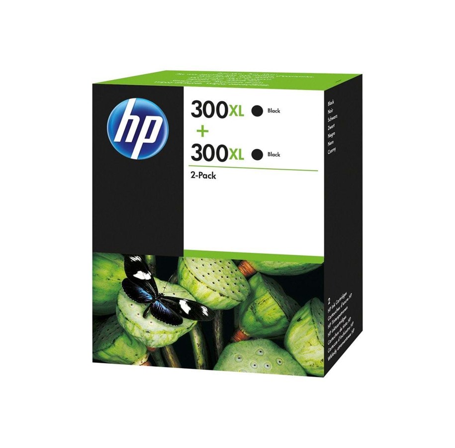 Mustepatruunat, värikasetit ja lisävarusteet - HP 300XL - Black Ink TwinPack (D8J43AE) - Mustepatruuna musta - D8J43AE