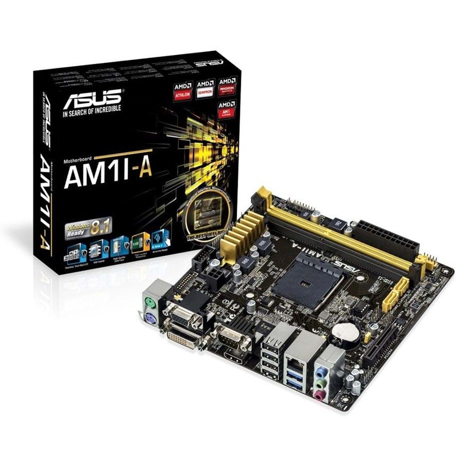 Emolevy - ASUS AM1I-A Emolevy - AMD AM1 socket - DDR3 RAM - Mini-ITX - 90MB0IA0-M0EAY0