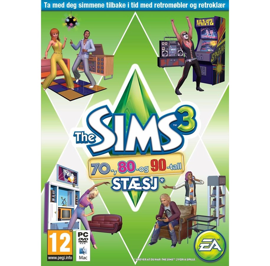Pelit - The Sims 3: 70s 80s & 90s Stuff Pack - Windows - Virtuaalilelämä - 5030939110346