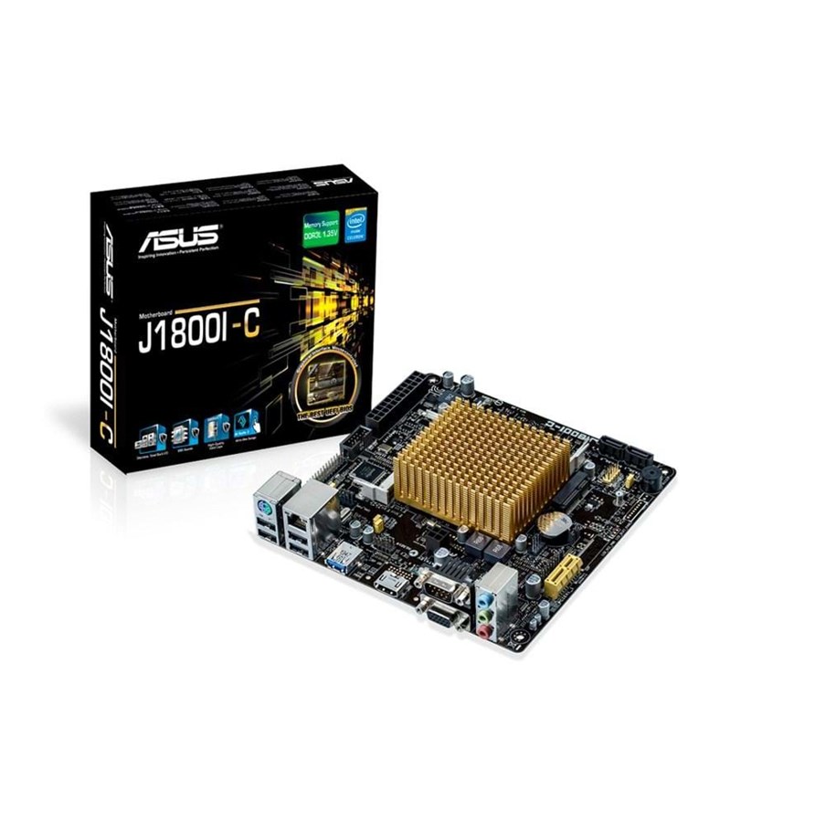 Emolevy - ASUS J1800I-C Emolevy - Intel Bay Trail-D - Intel Onboard CPU socket - DDR3L (Low Voltage) RAM - Mini-ITX - 90MB0J60-M0EAY0