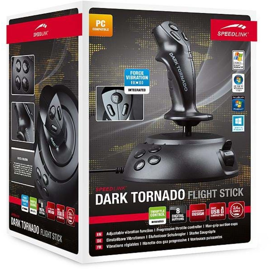Pelit - lisävarusteet - Speed-Link SL-6632-BK DARK TORNADO Flight Stick - Wired Joystick - PC - SL-6632-BK