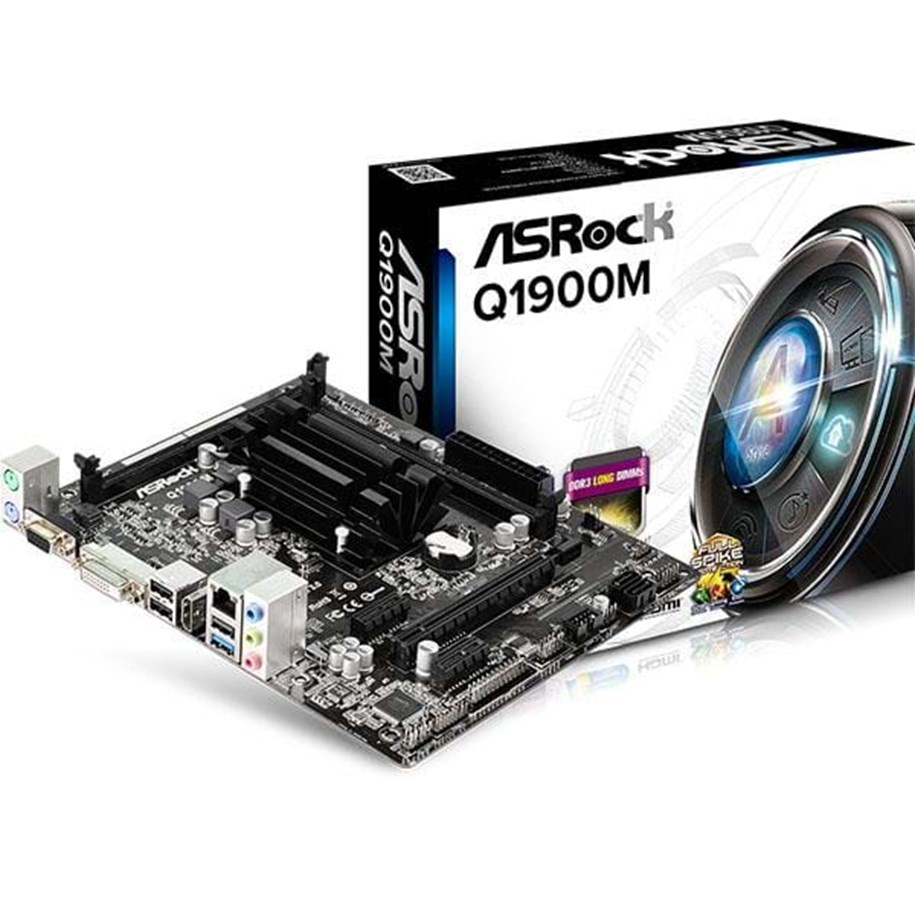 Emolevy - ASRock Q1900M Emolevy - Intel Bay Trail-D - Intel Onboard CPU socket - DDR3 RAM - Micro-ATX - Q1900M