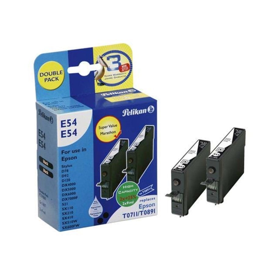 Mustepatruunat, värikasetit ja lisävarusteet - Pelikan E54 Double Pack - 359681