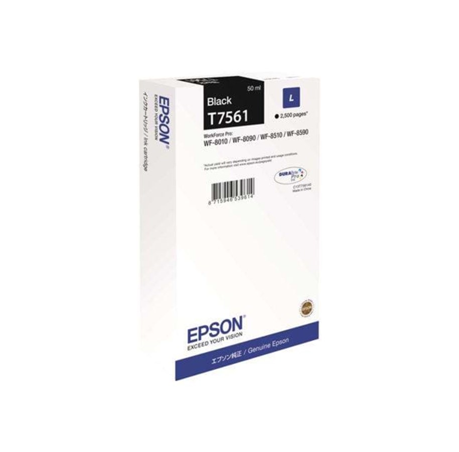 Mustepatruunat, värikasetit ja lisävarusteet - Epson T7561 - Musta Ink L (T7561) - C13T756140