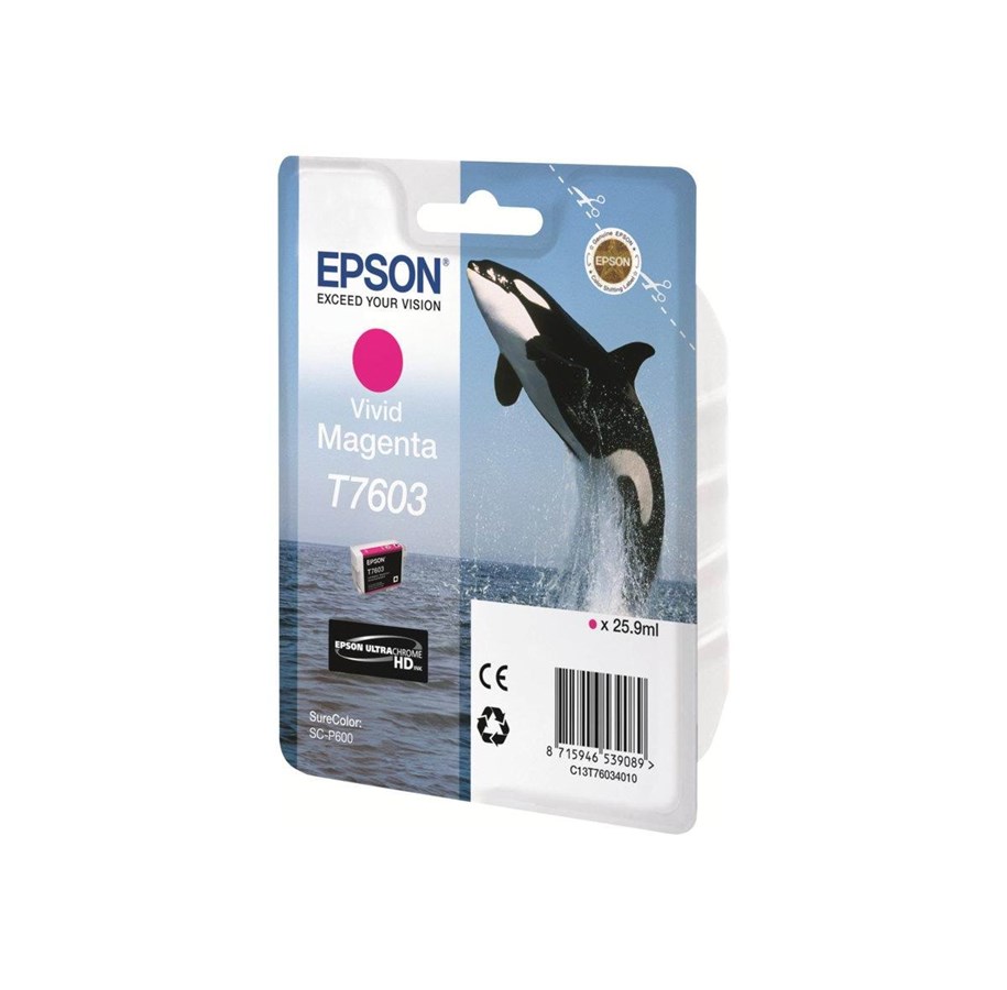 Mustepatruunat, värikasetit ja lisävarusteet - Epson T7603 - Kirkas magenta-muste - C13T76034010