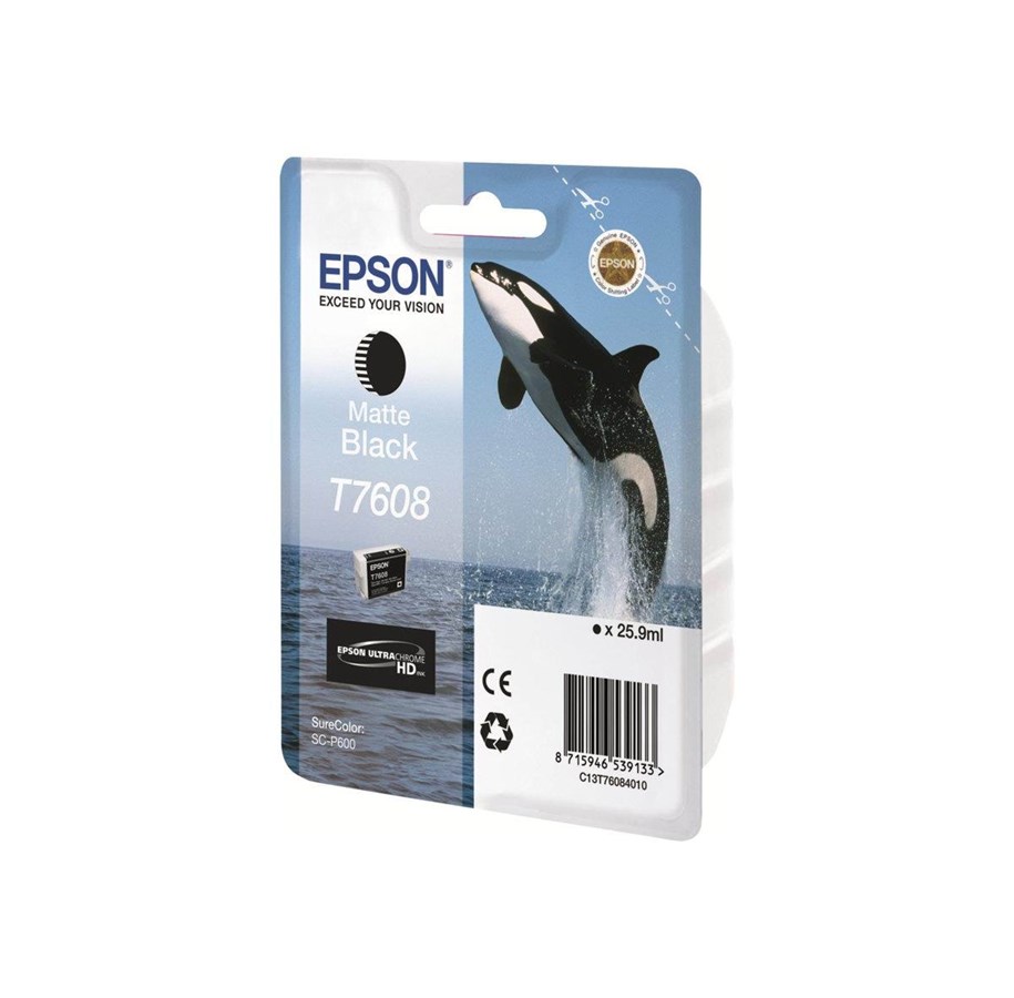 Mustepatruunat, värikasetit ja lisävarusteet - Epson T7608 - Matte Black Ink - C13T76084010