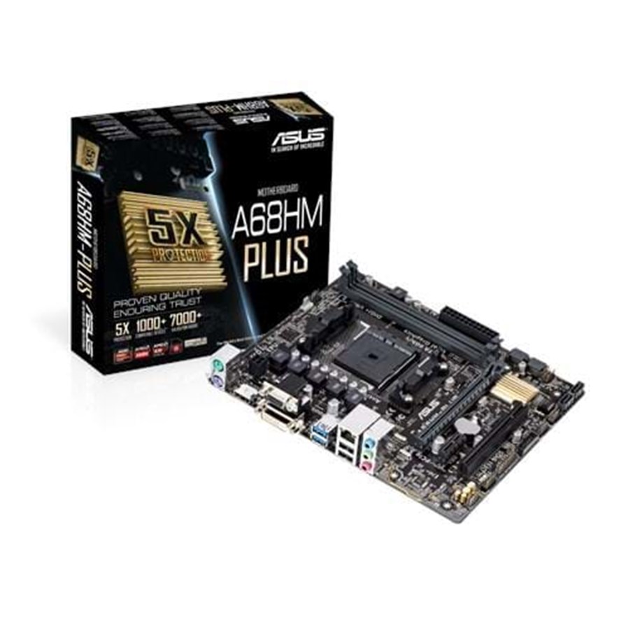 Emolevy - ASUS A68HM-PLUS Emolevy - AMD A68H - AMD FM2+ socket - DDR3 RAM - Micro-ATX - 90MB0L40-M0EAY0