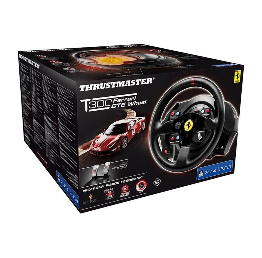 Pelit - lisävarusteet - Thrustmaster T300 Ferrari GTE - Wired Steering wheel & Pedal set - Sony PlayStation 4 - 4160609