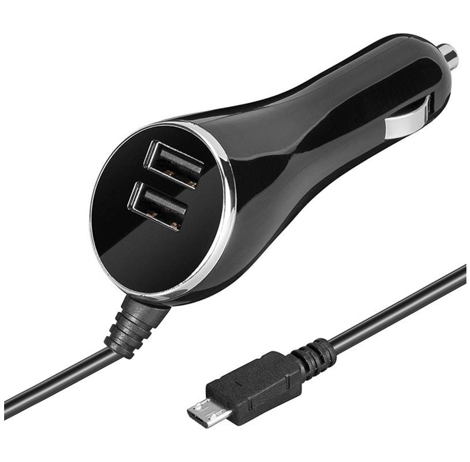 Puhelin - Adapterit & Laturit - Pro USB Car Charger 12V - 2xUSB + MicroB - 4040849639128