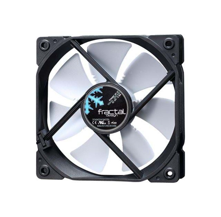Kotelotuuletin - Fractal Design Fan Dynamic GP-12 - Kotelotuuletin - 120mm - Musta valkoisilla siivillä - 19 dBA - FD-FAN-DYN-GP12-WT