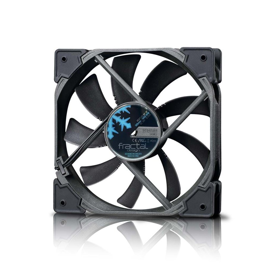 Kotelotuuletin - Fractal Design Fan Venturi HF-12 - Kotelotuuletin - 120mm - musta - 25 dBA - FD-FAN-VENT-HF12-BK