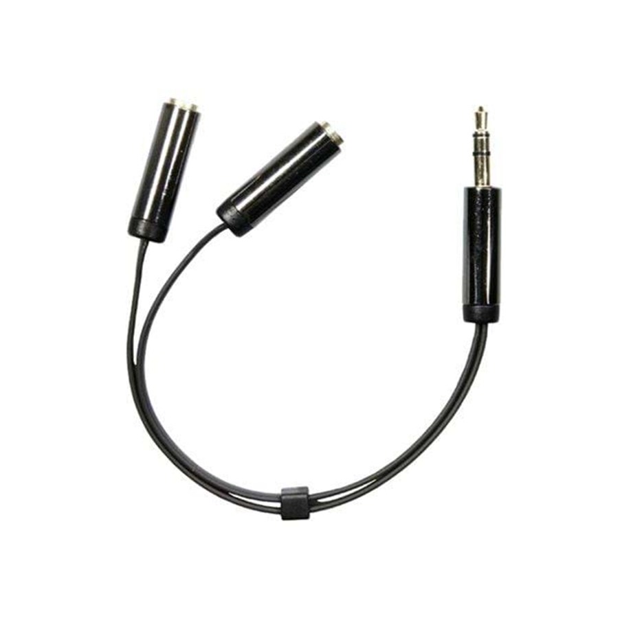 Audiokaapelit - Pro MiniJack 3.5mm splitter (2F - 1M) - Stereo - Musta - 7340004686910