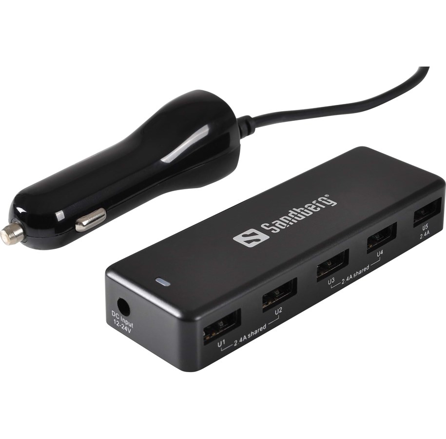Tabletti - Adapterit & Laturit - Sandberg ReachAll Car Charger 5USB 7.2A - 440-93
