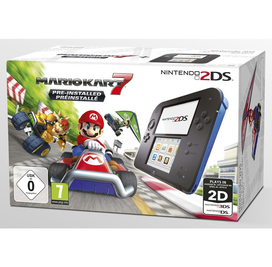 Pelikonsolit - Nintendo 2DS - Black & Blue (Mario Kart 7 Bundle) - 2205032