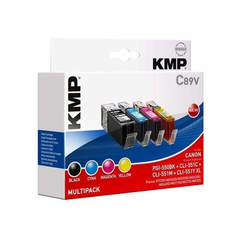 Mustepatruunat, värikasetit ja lisävarusteet - KMP MULTIPACK C89V - 4-Pack (Black Cyan Keltainen Magenta) Ink - 1518,0050