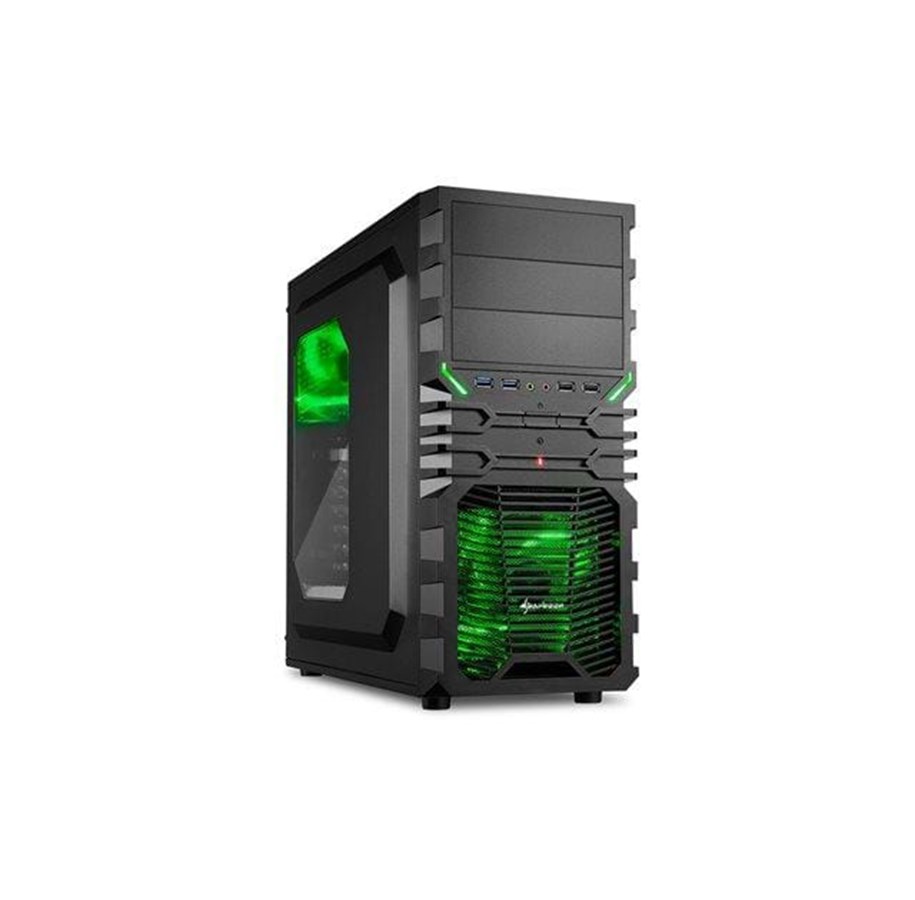 Kotelot - Sharkoon VG4-W - Kotelot - Miditower - Vihreä - 4044951016211