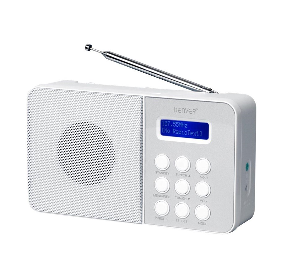 DAB, Verkko- & Kelloradiot - DENVER DAB-33 - DAB/DAB+/FM - Valkoinen - DAB-33WHITE