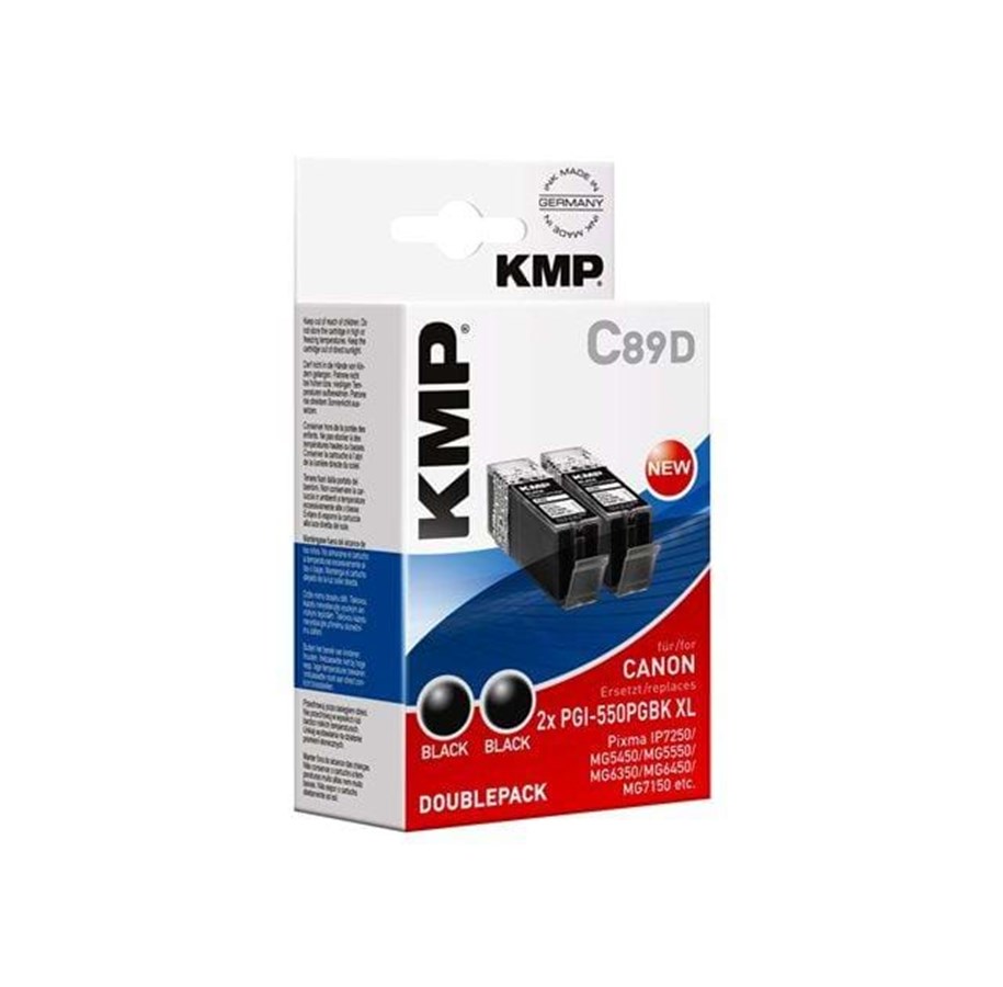 Mustepatruunat, värikasetit ja lisävarusteet - KMP C89D (alternative for: Canon PGI-550PGBK XL) - Musta Ink - 1518,0021